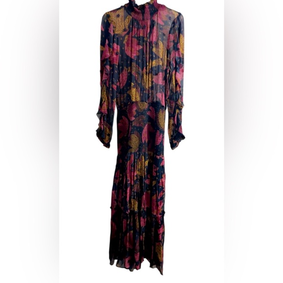 Farm Rio Patchwork Bananas High Neck Maxi Dress Absolutely Stunning!! Fit M/L - Picture 8 of 9